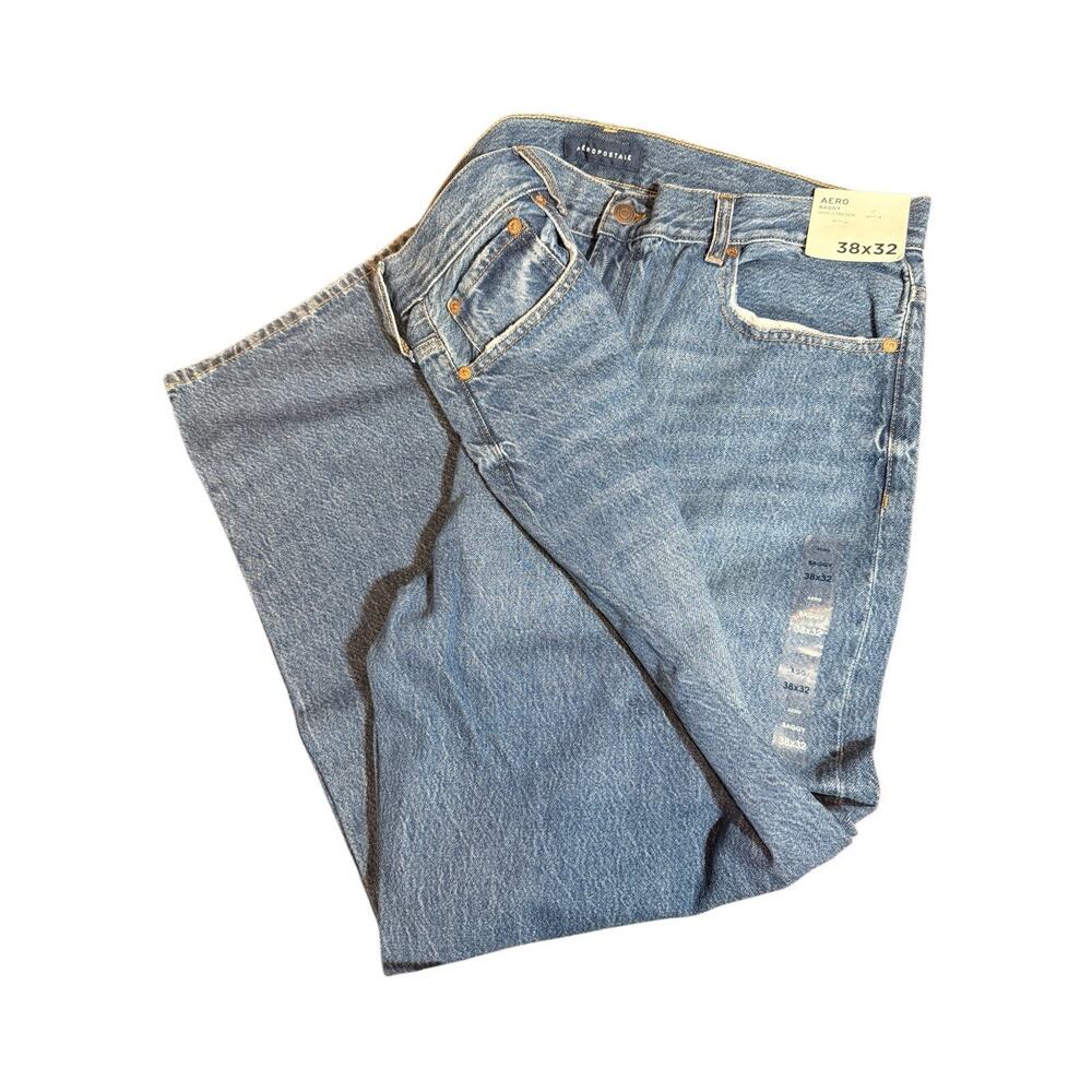NWT AERO Aeropostale Baggy Blue Jeans Denim Non-Stretch Men 38 X 32